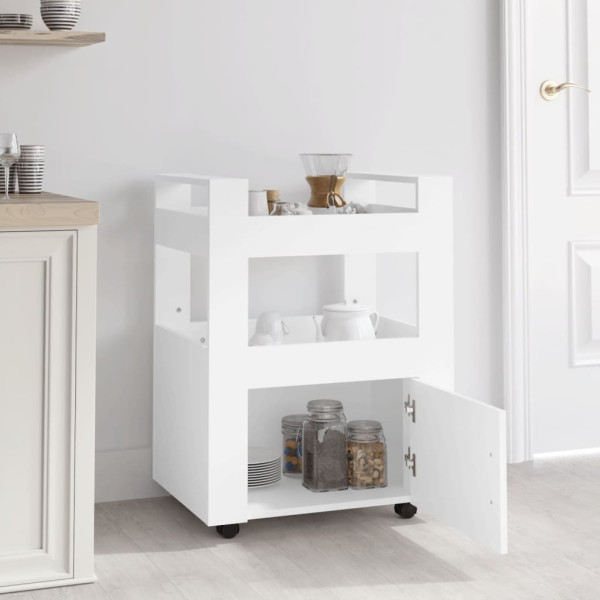 Carrito de cocina madera contrachapada blanco 60x45x80 cm M 3