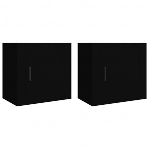 Mesitas de noche de pared 2 uds negro 50x30x47 cm H