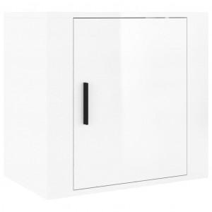 Mesa de cabeceira de parede 50x30x47 cm branco brilhante H
