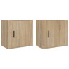 Mesitas de noche de pared 2 uds color roble Sonoma 50x30x47 cm 2