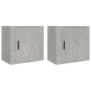 Mesas de cabeceira de parede 2 pcs 50x30x47 cm cinzento cimento H