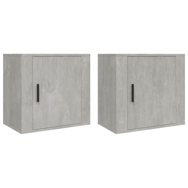Mesas de cabeceira de parede 2 pcs 50x30x47 cm cinzento cimento M 2