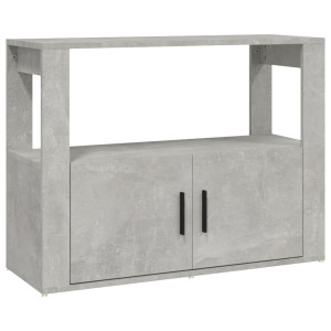 Aparador de madera contrachapada gris hormigón 80x30x60 cm H
