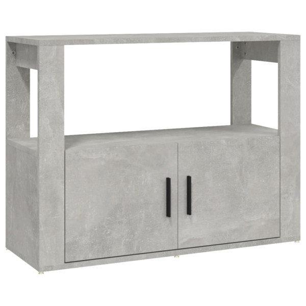 Aparador de madera contrachapada gris hormigón 80x30x60 cm M 2
