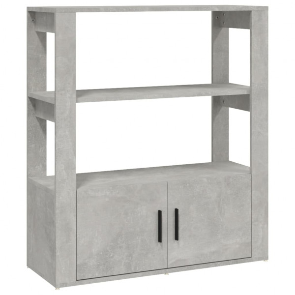Aparador de madera contrachapada gris hormigón 80x30x90 cm M 2