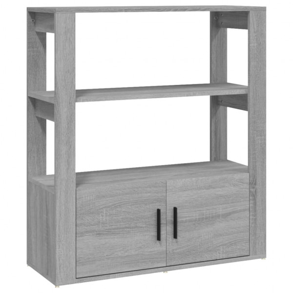 Aparador de madera contrachapada gris Sonoma 80x30x90 cm M 2