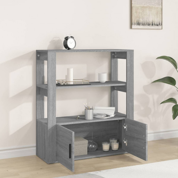 Aparador de madera contrachapada gris Sonoma 80x30x90 cm M 3