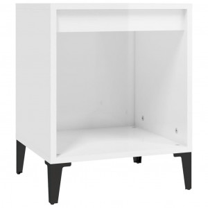 Mesa de cabeceira 40x35x50 cm branco brilhante H