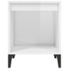Mesa de cabeceira 40x35x50 cm branco brilhante 5