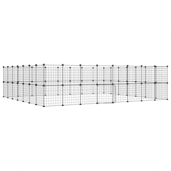 Gaiola p/ animais de 60 painéis c/ porta 35x35 cm aço preto M 2