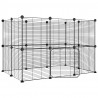 Jaula para mascotas de 20 paneles puerta acero negro 35x35 cm 2