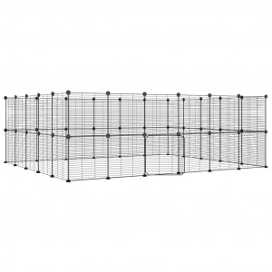 Gaiola p/ animais de 44 painéis c/ porta 35x35 cm aço preto H
