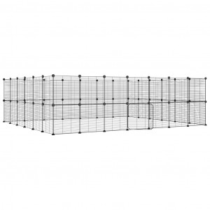 Gaiola p/ animais de 52 painéis c/porta 35x35 cm aço preto H