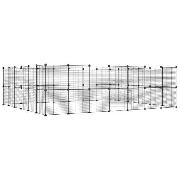 Jaula para mascotas de 52 paneles puerta acero negro 35x35 cm M 2