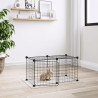 Jaula para mascotas de 8 paneles con puerta acero negro 35x35cm 1