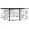 Gaiola p/ animais de 12 painéis c/porta 35x35 cm aço preto 2