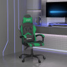 Silla gaming cuero sintético negro y verde 1