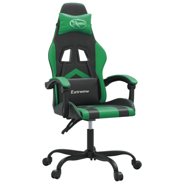 Silla gaming cuero sintético negro y verde M 2