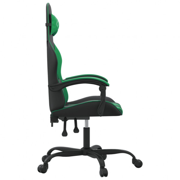 Silla gaming cuero sintético negro y verde M 4
