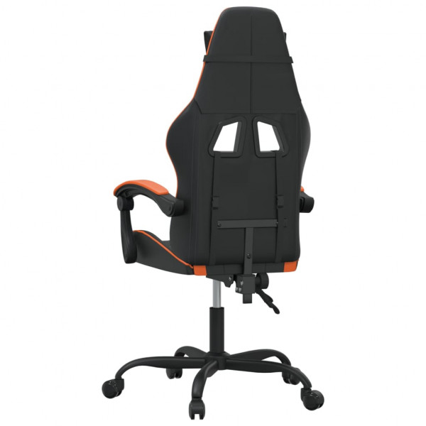 Cadeira gamer em couro sintético preto e laranja M 5