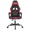 Silla gaming cuero sintético negro y rojo vino tinto 3