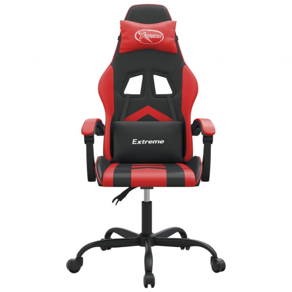 Silla gaming giratoria cuero sintético negro y rojo M 3