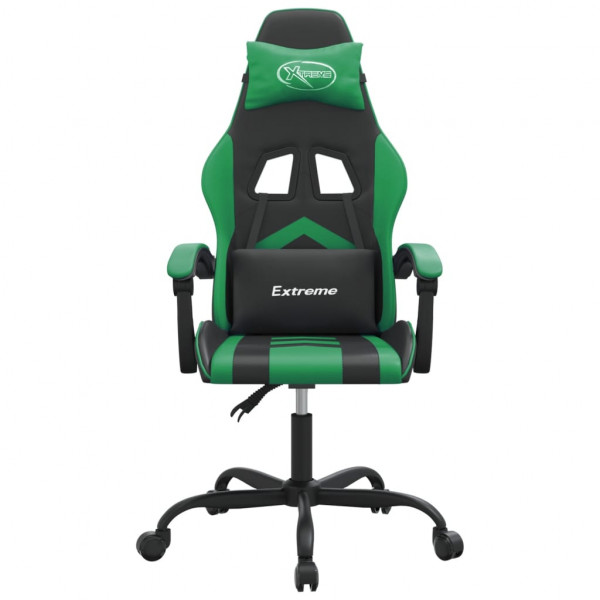 Silla gaming giratoria cuero sintético negro y verde M 3