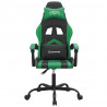 Silla gaming giratoria cuero sintético negro y verde 3