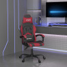 Silla gaming giratoria cuero sintético negro y rojo vino tinto 1
