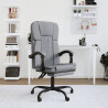 Silla de oficina reclinable de tela gris claro 1