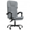Silla de oficina reclinable de tela gris claro 2