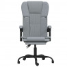Silla de oficina reclinable de tela gris claro 3
