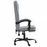 Silla de oficina reclinable de tela gris claro 4