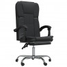 Silla de oficina reclinable cuero sintético negro 2