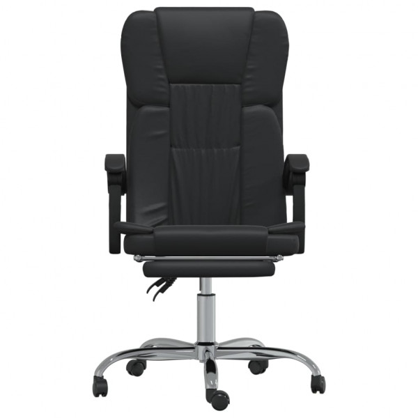 Silla de oficina reclinable cuero sintético negro M 3