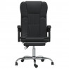 Silla de oficina reclinable cuero sintético negro 3