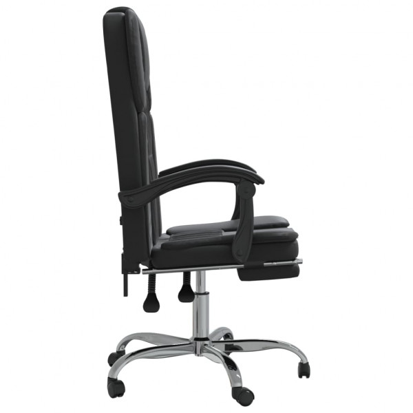 Silla de oficina reclinable cuero sintético negro M 4
