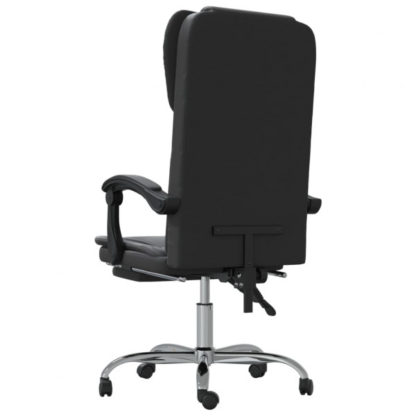 Silla de oficina reclinable cuero sintético negro M 5
