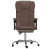 Silla de oficina reclinable cuero sintético marrón 3