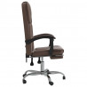 Silla de oficina reclinable cuero sintético marrón 4