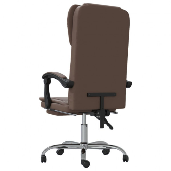 Silla de oficina reclinable cuero sintético marrón M 5
