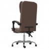 Silla de oficina reclinable cuero sintético marrón 5