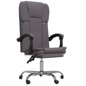 Silla de oficina reclinable cuero sintético gris H