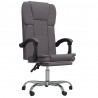 Silla de oficina reclinable cuero sintético gris 2