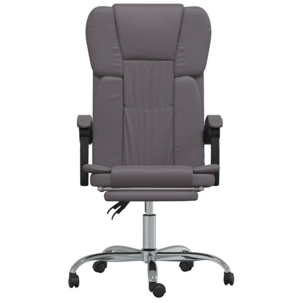Silla de oficina reclinable cuero sintético gris M 3