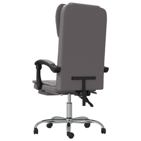 Silla de oficina reclinable cuero sintético gris M 5