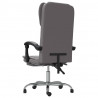 Silla de oficina reclinable cuero sintético gris 5