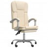 Silla de oficina reclinable cuero sintético crema 2