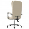 Silla de oficina reclinable cuero sintético crema 5