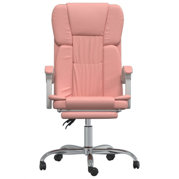 Silla de oficina reclinable cuero sintético rosa M 3